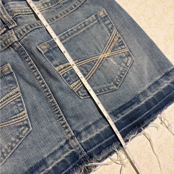 Aeropostale Distressed Raw Hem Denim Skirt - Picture 11 of 13